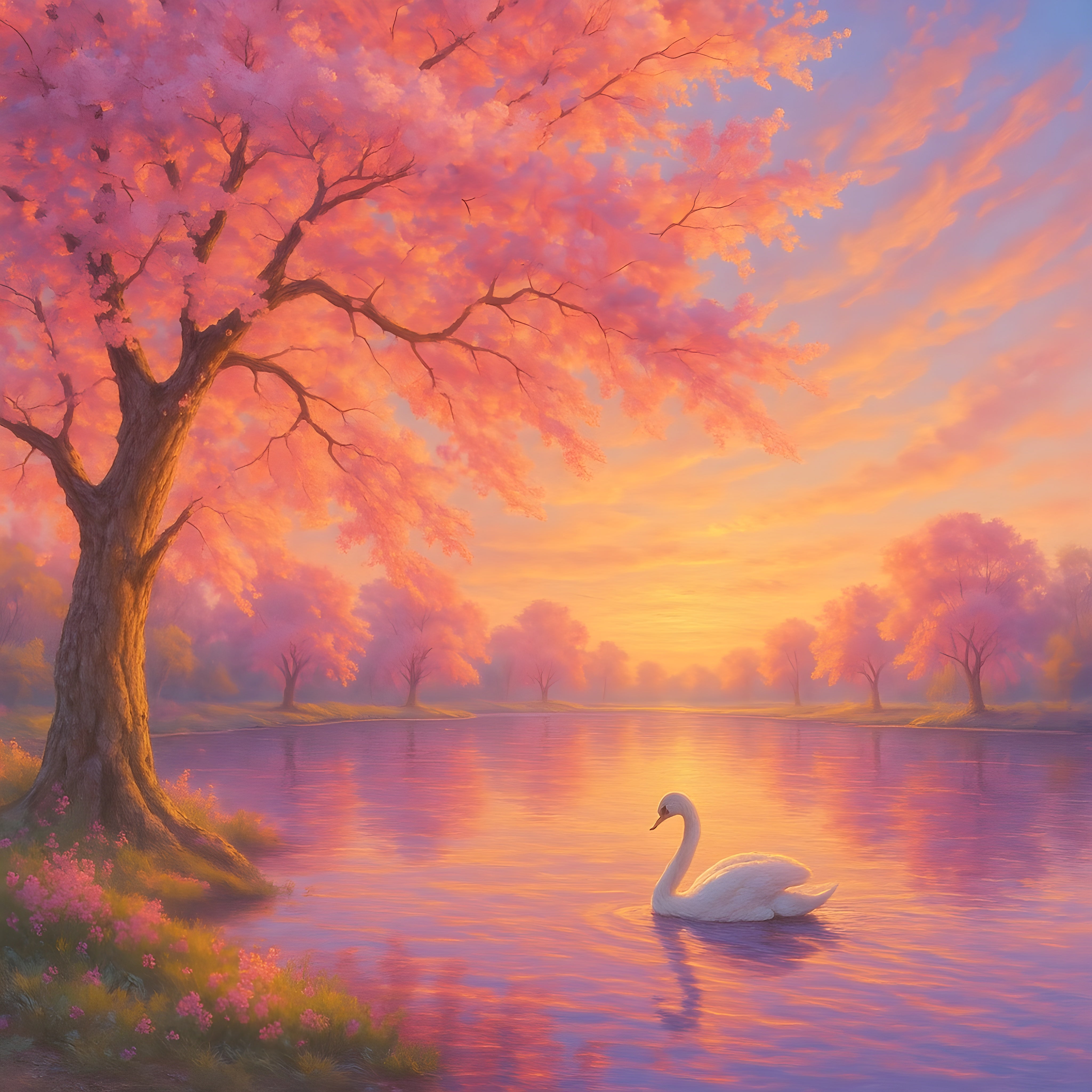 Cherry Blossom Lake